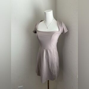 Elegant Mauve Short Sleeve Dress